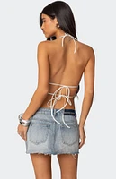 Edikted Nyx Backless Sheer Lace Top