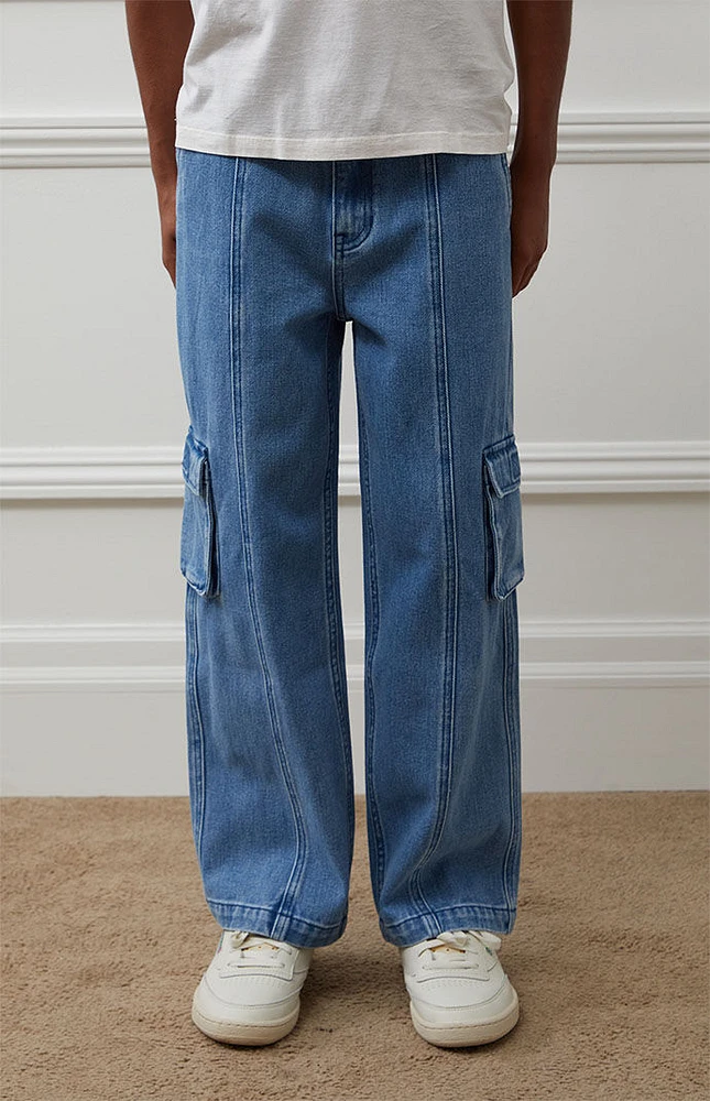 PacSun Kids Medium Indigo Baggy Cargo Jeans