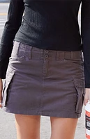 John Galt Brown Beverly Cargo Mini Skirt