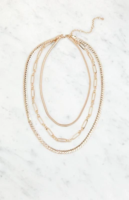 LA Hearts Basic Layered Chain Necklace