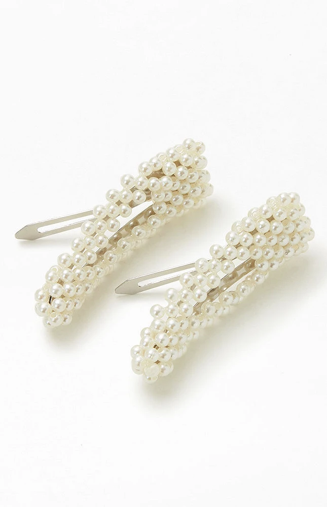 2 Pack Pearl Hair Clips