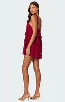 Edikted Dorothia Sheer Linen Look Mini Dress