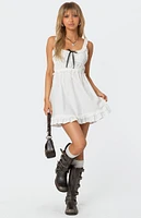 Edikted Eyelet Frill Mini Dress