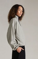 Fear of God Essentials Women's Seal Reverse Fleece Half Zip Mock Neck Sweatshirt