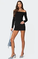 Edikted Rox Off Shoulder Mini Dress