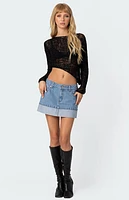 Edikted Folded Denim Mini Skirt