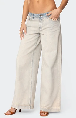 Edikted Rhiannon Washed Wide Leg Jeans