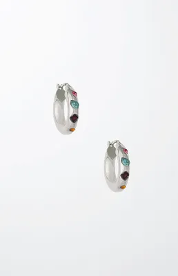 Crystal Rainbow Hoop Earrings