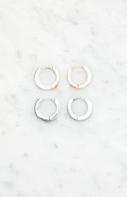John Galt 2 Pack Thin Hoop Earrings