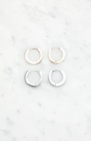 John Galt 2 Pack Thin Hoop Earrings