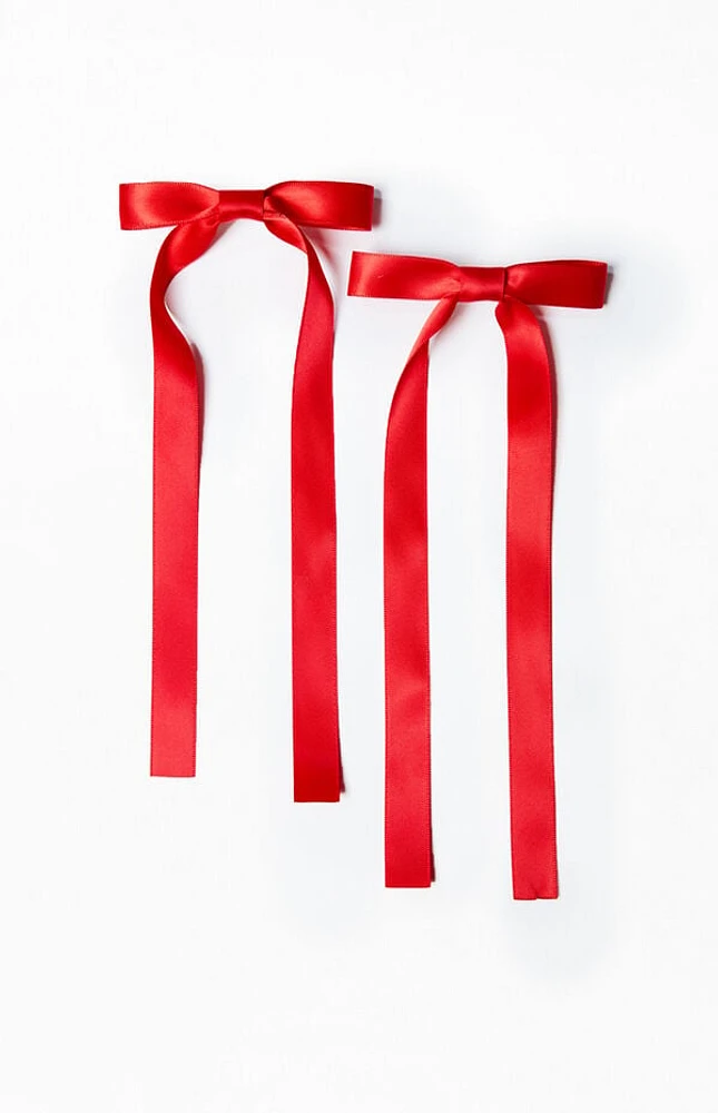 Pacsun 2 Pack Satin Bow Barrettes
