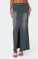 Edikted Lexy Washed Denim Maxi Skirt