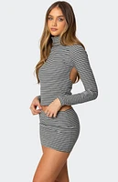 Edikted Leana Striped Turtle Neck Top