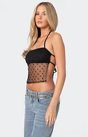 Edikted Sheer Sequin Backless Top