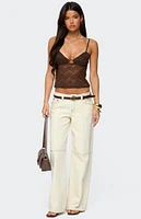 Edikted Sheer Lace Cut Out Tank Top