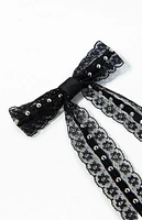 LA Hearts Studded Bow Barrette