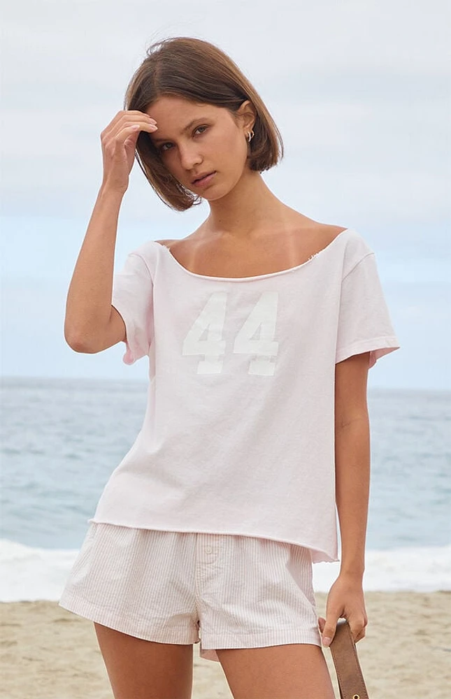 John Galt Pink Bonnie 44 Off-The-Shoulder T-Shirt