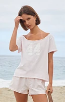 John Galt Pink Bonnie 44 Off-The-Shoulder T-Shirt