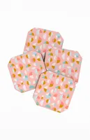 4 Pack Pink Coasters