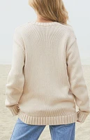 John Galt Nico American Flag Crew Neck Sweater