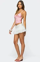 Edikted Pia Sequin Floral Backless Top