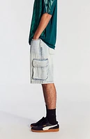 Pacsun Light Indigo Baggy Cargo Denim Shorts