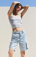 PacSun Light Indigo Baggy Cargo Jorts