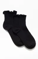 John Galt Black Ruffle Socks