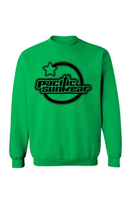 Pacific Sunwear Black Star Crew Neck Sweatshirt