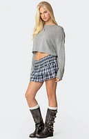 Edikted Golda Plaid Ruffle Mini Skirt