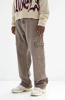 PacSun Washed Brown Baggy Carpenter Jeans