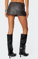 Edikted Sadaf Faux Leather Mini Skort