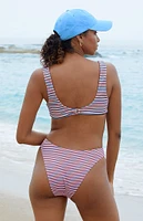 Dippin' Daisy's Multi Striped Nocturnal Cheeky Bikini Bottom