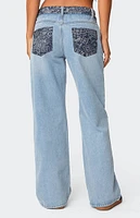 Edikted Bandana Bliss Low Rise Jeans