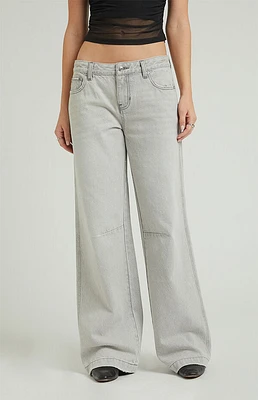 Pacsun Casey Light Gray Dart Low Rise Baggy Jeans