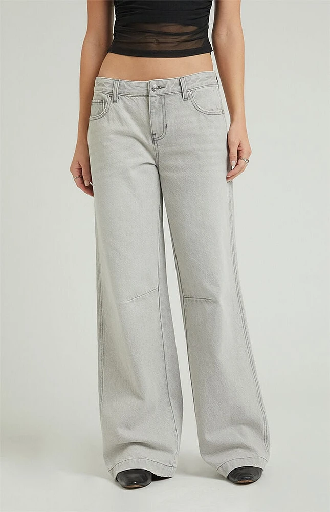 PacSun Casey Light Gray Dart Low Rise Baggy Jeans