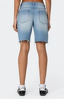 Edikted Riptide Denim Bermuda Shorts