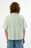 Pacsun White Pointelle Oversized Camp Shirt