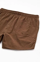 Pacsun Brown Collegiate 4.5'' Swim Trunks