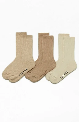 PacSun 3 Pack Eco Basic Crew Socks