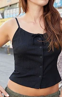 Black Split Hem Tank Top