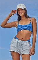 Pacsun Blue Floral California Tank Bikini Top