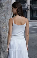 John Galt White Knit Tank Top