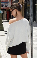 John Galt Light Gray Cameron Cropped Sweater