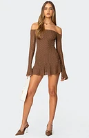 Edikted Mya Off Shoulder Textured Mini Dress