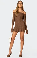 Edikted Mya Off Shoulder Textured Mini Dress