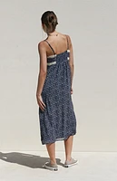 LA Hearts Floral Lace Trim Midi Dress