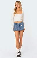 Edikted Misty Scoop Neck Ribbed Top