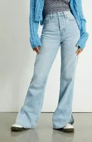 PacSun Eco Light Blue Slit High Waisted Bootcut Jeans