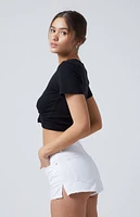 PacSun White Ripped High Waisted Denim Festival Shorts